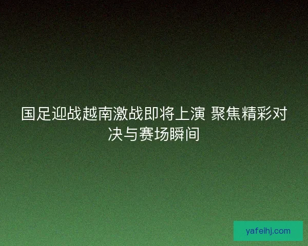 国足迎战越南激战即将上演 聚焦精彩对决与赛场瞬间